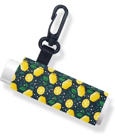 SCRAWLGOD Lemon Print Lip Balm Holder Keychain Portable Lip Balm Sleeve keychain Chapstick Holder Secure and Nice Hand Feeling Set of 5 Lemon 5 - Buy Online on SooperMarket.com