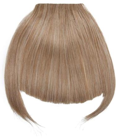 Clip in Bangs Fringe Hair Extensions Thick Full Neat Front Bangs Extension Ombre mix Hair 2 Clips on Bangs Hairpieces Accessories Light Ash Brown mix Bleach Blonde - Buy Online on SooperMarket.com