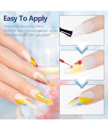 RARJSM Clear Blooming Gel Polish 15ML - UV/LED Soak Off Nail Art Polish for Magical DIY Manicure Design - Buy Online on SooperMarket.com
