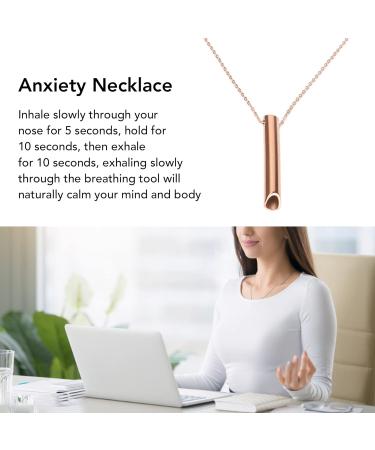 Mindful Breathing Necklace Necklace Stainless Steel Reduces Stress Portable Anxiety Whistle for Women and Men Mindfulness Deep Tool Relief Relaxation Meditation Calming Down Panic Attack(Rose Gold) - Buy Online on SooperMarket.com