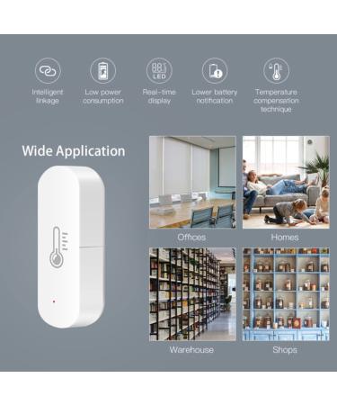 XUELILI Smart Thermometer Hygrometer ZigBee Wireless | Indoor Temperature Humidity Monitor Sensor for Home, Baby Room, Greenhouse | Compatible with Alexa - Buy Online on SooperMarket.com