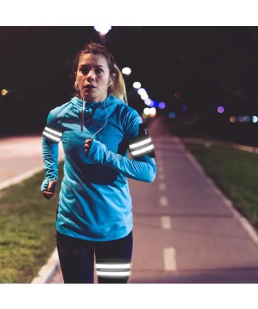 Youyike Double Reflector Set | 4 Reflective Safety Braces for Jogging Cycling & Outdoor Activities | 35x5 cm Black - Buy Online on SooperMarket.com