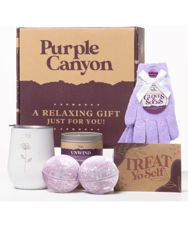 Purple Canyon Spa Gift Box for Women - Relaxing Lavender Stress Relief | All Natural | 6 Piece Set - Buy Online on SooperMarket.com