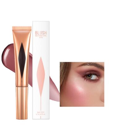 Tongyend Liquid Blush Beauty Wand Blush Stick Cream Contour Stick and Highlighter with Cushion Applicator Long Lasting Face Blush Illuminator Makeup Stick Liquid Bronzer Super Silky(Blusher 02) Blusher 02 10 g (Pack of 1)