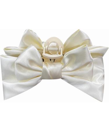 Bow Tie Hair Barrettes Vintage Layers Bow Knot Claws Large Hair Clips Accessories for Women Girls (Beige) - Buy Online on SooperMarket.com