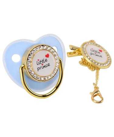 Luxury BPA-Free Baby Pacifier with Rhinestones - Stylish Golden Bling for Newborns (6-18 Months) - Blue - Buy Online on SooperMarket.com