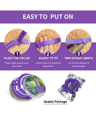 Calming Cat Collar for Anxiety Relief | Adjustable, Waterproof, Safe Pheromone Anti-Anxiety Treatment | Natural Calm for Kitten, Medium, Large Cats | Purple (2 Pack) - Buy Online on SooperMarket.com