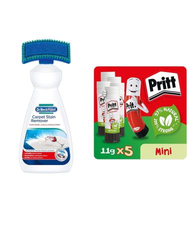 Dr. Beckmann Carpet Stain Remover | Removes New and Dried-in Stains | Includes Applicator Brush & Pritt Glue Stick Safe & Child-Friendly Craft Glue for Arts & Crafts Activities Strong-Hold adhesive