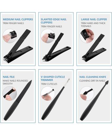 Adulahi 9-in-1 Stainless Steel Manicure Set with Leather Travel Case - Professional Nail Clippers and Grooming Kit for Men/Women - 9 PCS - Buy Online on SooperMarket.com