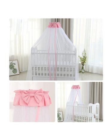 CdyBox Pink Mosquito Net Canopy for Kids - Breathable Crib Bed Curtains for Bedroom Decor - Buy Online on SooperMarket.com