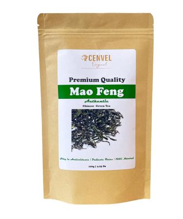 CENVEL Authentic Loose Leaf Mao Feng Green Tea | Chinese Pure 100% Natural Green Tea | Rich in Antioxidants | Delicate in Taste | Eco-Friendly Packaging | Zero Plastic (120g)