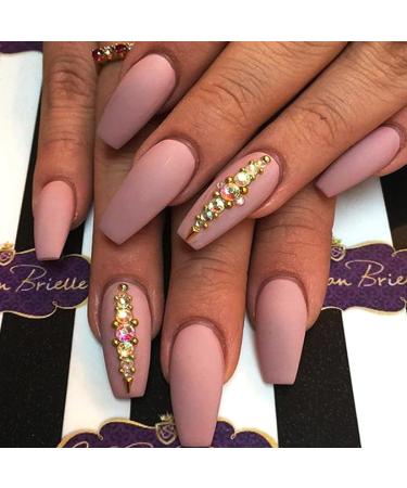 Brishow Long Pink Artificial Nails - 24pcs Press-On Nails with Rhinestones for Women & Girls Shop Now! - Buy Online on SooperMarket.com