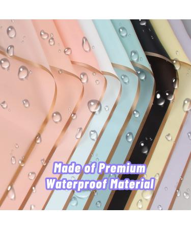 CCINEE 60 Sheets Gold Edge Flower Wrapping Paper Waterproof Fresh Flower Packing Material with Ribbon Florist Bouquet Supplies DIY Craft Gift Packing 10 Colors Golden Edge-60Sheet/10Colors(3PCS Ribbon) - Buy Online on SooperMarket.com