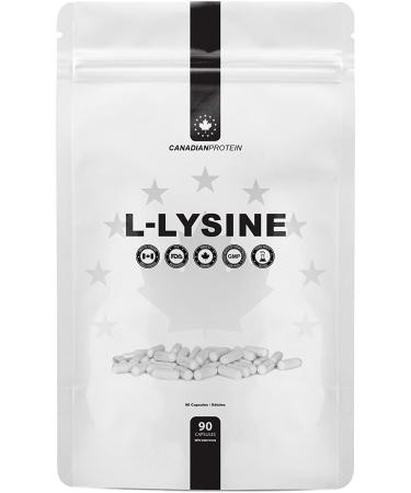Canadian Protein Lysine Amino Acid 500mg Capsules | 90 Capsules | Commonly Used for Cold Sores Shingles Immune Support Respiratory Health Muscle Building Essential Amino Acid Supplement - Buy Online on SooperMarket.com