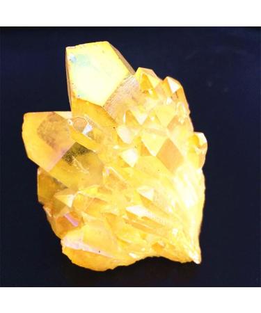 Yellow Aura Quartz Crystal Natural Quartz Cluster Specimen Rough Stones and Minerals Home Decor Home Collections - Buy Online on SooperMarket.com