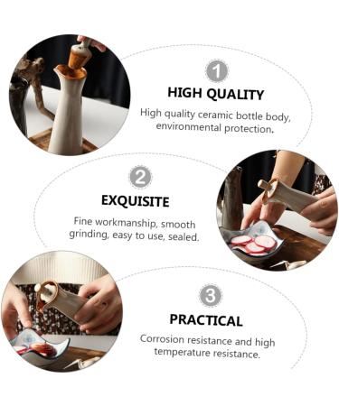 Zerodeko Condiment Bottles Kitchen Gadget Kitchen Things Condiment Canister Soy Sauce Can Kitchen Sauce Holder Liquid Condiment Dispenser Jug for Oil Vinegar Cruet Syrup Ceramics Olive Oil 5X15CM Beige - Buy Online on SooperMarket.com