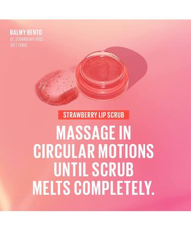 Kaja Balmy Bento Lip Balm & Scrub - Coral Finish | Moisturizing & Exfoliating Lip Care | Strawberry Rose | 0.4 Oz - Buy Online on SooperMarket.com