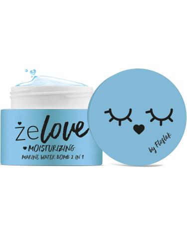 FLOSLEK Marine Water Aqua Bomb Face Cream | 50ml | Hydro Boost Soothing Gel | Contains Hyaluronic Acid | Liquid Moisturizer for Dry & Sensitive Skin | Cruelty-Free & Vegan Marine Water Bomb