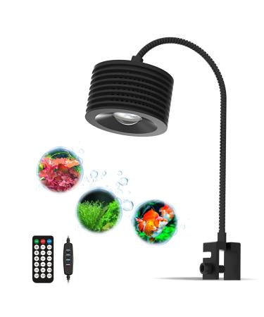 Lominie Freshwater LED Aquarium Light Nano, Planted Tank Light 30W Remote Control Clamp Clip on Aquarium Light Dimmable for Refugium Planted Fish Tank with Bracket A20 Freshwater