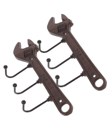Cabilock 2pcs Cast Iron Coat Hook Ganchos para Colgar Farmhouse Wall Retro Coat Rack Drying Rack Metal