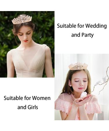 Didder Crystal Tiara - Gold Princess Crown for Women & Girls | Rhinestone Bridal Hair Accessories for Wedding, Prom & Parties - Buy Online on SooperMarket.com