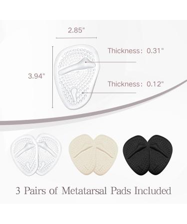 Metatarsal Pads Women Ball of Foot Cushions 3 Pairs Gel Pads Shoe Inserts for Pain Relief and Comfort - Buy Online on SooperMarket.com