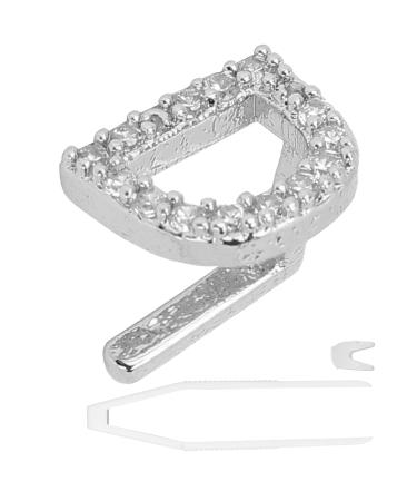Plating English Letter D Teeth Brace Cosplay Halloween Party Teeth Decoration Jewelry (Silver Color)