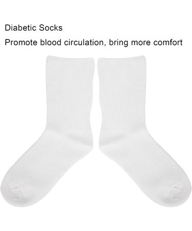 Diabetic Compression Socks for Elderly & Pregnant Women - Non-Binding Ankle Socks for Diabetic Foot Care (White) - Buy Online on SooperMarket.com
