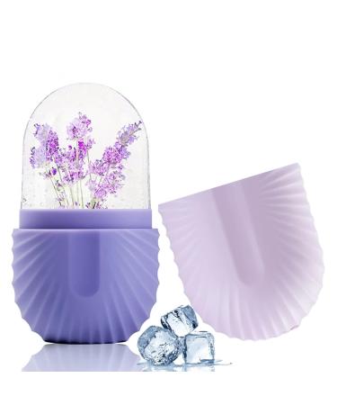 Ice Roller For Face Eyes and Neck To Brighten Skin & Enhance Your Natural Glow/Reusable Facial Treatment to Tighten & Tone Skin & De-Puff The Eye Area (Purple)