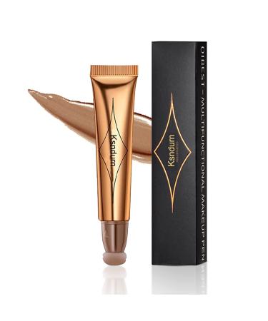 Liquid Contour Beauty Wand  Ksndurn Liquid Contour Stick Concealer Stick with Cushion Applicator Cream Contour Stick  Natural Matte Long Lasting Smoothly (Brown Contour Stick)
