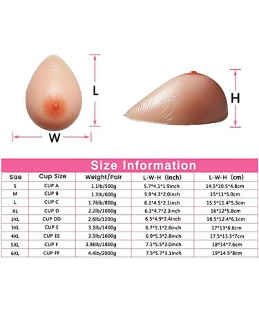 Self-Adhesive Silicone Breast Shapes - Lifelike Mastectomy Prosthesis for Transgender & Cosplay | D Cup (1000g/Pair) - International Shipping Available - Buy Online on SooperMarket.com