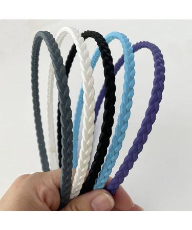Pack of 12 Thin Hair Bands for Girls & Women - Yazon Model 2 Plastic with Teeth Narrow | International Shipping Available - Buy Online on SooperMarket.com