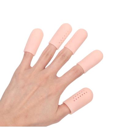 10pcs Finger Toe Protector Breathable Silicone Finger Caps with Holes Toe Cover Cushions for Corns Calluses Blister Finger Cracking Missing or Ingrown Toenails Hammer Toes