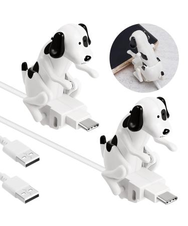 Frienda Dog charging cable for dogs smartphone USB cable charger USB data transmission mini-humping DOG cable for USB charging cables from cell phones only compatible with type C (spot style 2 pieces) 2 spotstyle
