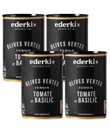 Green Olives with Tomato and Basil 300g Ederki x 4