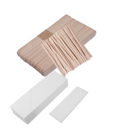 Angoily 400pcs Disposable Beauty Bar Spatula Medium Wooden Wax Scraper Wax Stick Suite Natural Birch