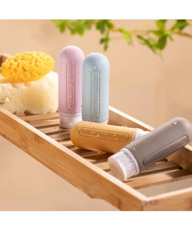 Toureal Silicone Travel Bottles 89ml Set - 4 Multi-Color Refillable Containers for Shampoo Toiletries & Liquids - Ideal Travel Accessories - Buy Online on SooperMarket.com