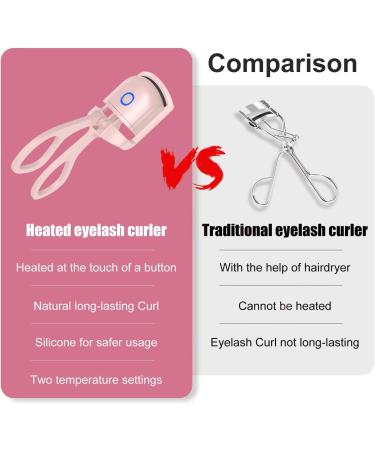 Buy Heated Eyelash Curler - Electric Rechargeable Rapid Heat-Up Long-Lasting Curls Sensing Heating Silicone Pad (Pink) - International Shipping Available - Buy Online on SooperMarket.com