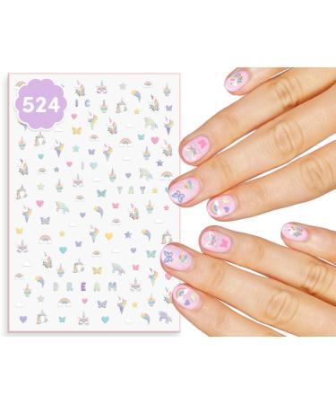 xo, Fetti Kids Unicorn Nail Stickers - 524 Decals | Birthday Girl Party Favors, DIY Home Activity, Gift, Cute Nail Transfer, Rainbow, Butterfly, Easter Basket