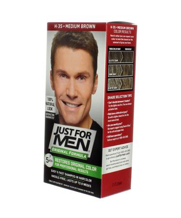 JUST FOR MEN Hair Color Medium Brown 35 - Long-Lasting Grey Coverage for Men | International Shipping Available - Buy Online on SooperMarket.com