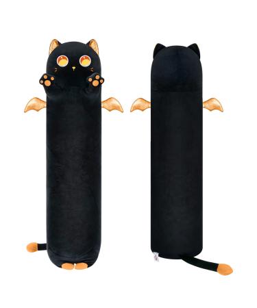 Mewaii 44in Long Cat Plush Pillows Stuffed Animals Squishy Pillows - Cute Plushie Kitten Sleeping Hugging Pillow Toys for Kids(Brown & Black) 44in/110cm Black & Orange Cat