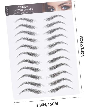 Mikinona 12 Sheets Waterproof Eyebrow Stickers Eyebrow Shaping Sticker Hair-like Eyebrows Stickers Post Paper 21x15cm Black - Buy Online on SooperMarket.com