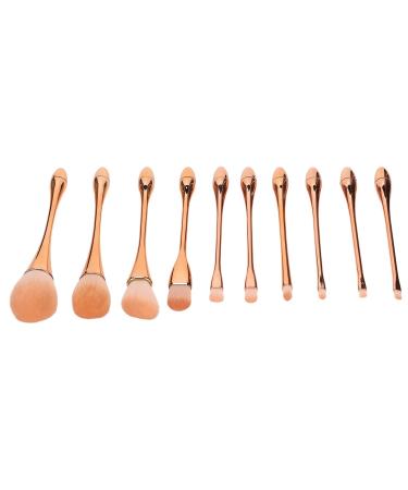 10pcs Pink Gold Makeup Brush Set - Face & Eyeshadow Brushes for Powder Cream & Liquid Makeup - Buy Online on SooperMarket.com