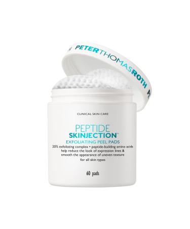 Peter Thomas Roth | Peptide Skinjection Exfoliating Peel Pads For Smoothing Expression Lines & Emerging Wrinkles Fragrance-Free Alcohol-Free For All Skin Types