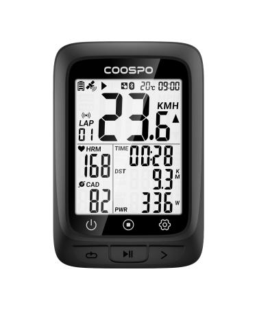 Coopso BC107 Bicycle Computer GPS wirelessly wireless bicycle axis mileage Bluetooth5.0 Ant+ racing bike bike bike computer 2.4 inch LCD with backlight compatible with strava black