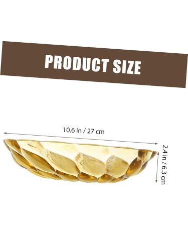 Cabilock Petal Embossed Fruit Bowl Decor Flatware Circle Tray Plates Hotel Dried Fruits Plate Snack 27X27X6.3CM Yellow - Buy Online on SooperMarket.com