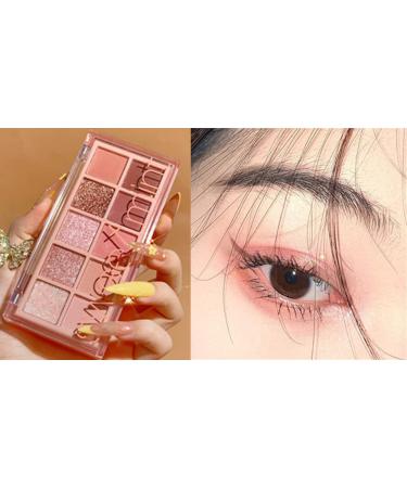 Go Ho 10 Colors Eyeshadow Palette - Matte & Glitter Makeup, Pink Eye Shadow Shades - Waterproof High Pigment Formula - Rose Pink Style - Buy Online on SooperMarket.com