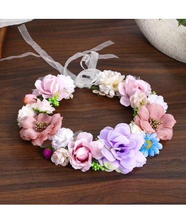 JSGHGDF Flower Headbands Women Bride Flower Crown For Wedding Party Supply Floral Garlands Crown Hair Wreath Floral Headbands Coffee color - Buy Online on SooperMarket.com