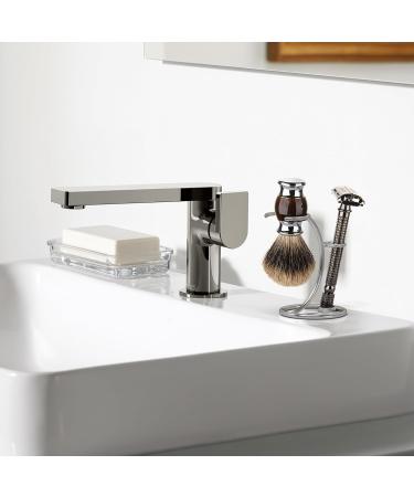 Linkidea Shaver Kit Storage Stand - Stainless Steel Holder for Safety Razor & Shaving Brush | Perfect for Bathroom & Shower | Compatible with Manual Razors (Silver - Buy Online on SooperMarket.com