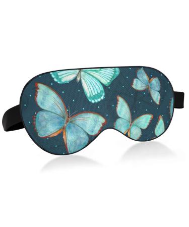 Haskirky Light Blocking Eye Mask Breathable and Adjustable Adult Men and Women Travel on Business Trips Yoga Meditation Light Smooth Comfortable Eye Mask Office Deep Sleep Goodies Cute Butterfly